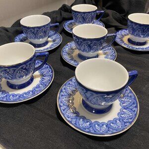 Bombay Company Teacups & Saucers "Arabesque"